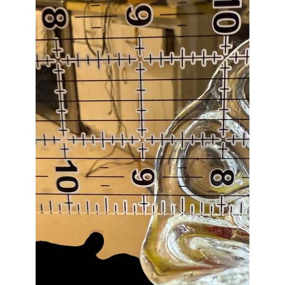 Vintage L.E. Smith Clear Moon & Stars Glass Banana Boat Basket With Handle - Picture 9 of 9